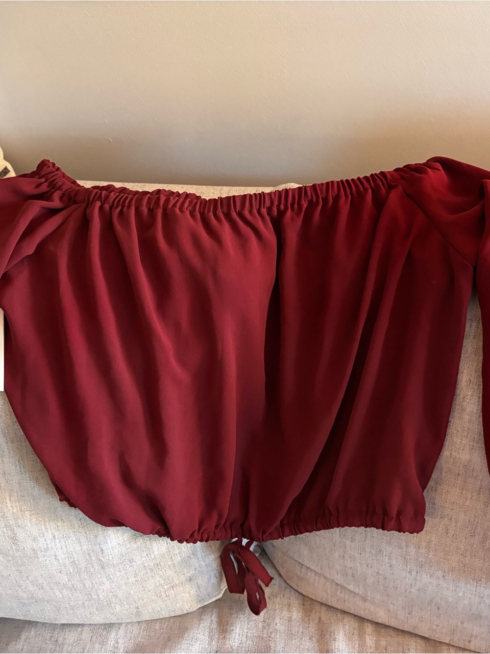 Wilfred Off-the-Shoulder Maroon Blouse